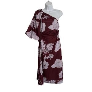 NWOT ASOS One Shoulder Midi Dress Romantic Avant Garde Wedding Guest 12